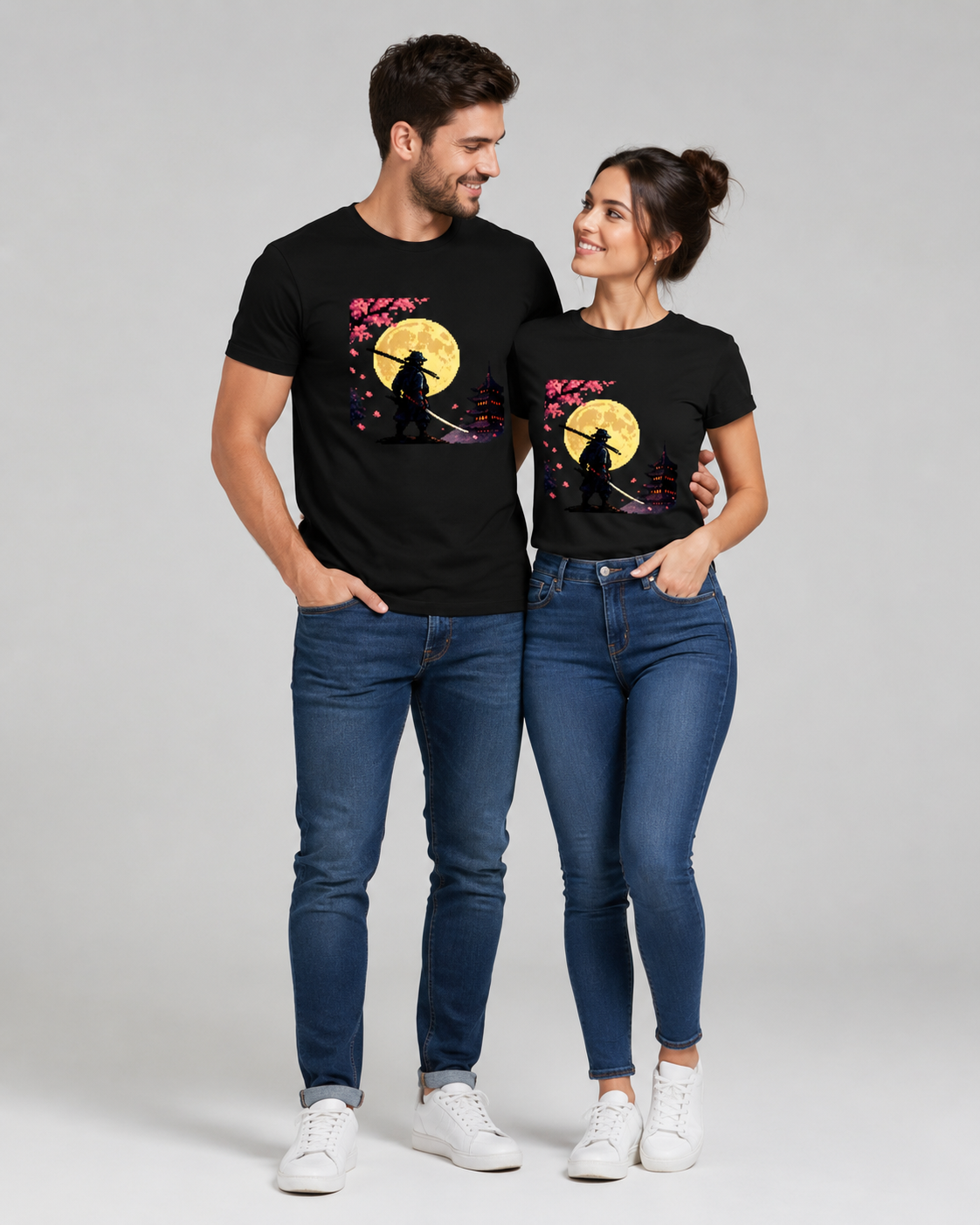 Moonlit Samurai T-shirt - Unisex Classic Crew T-Shirt