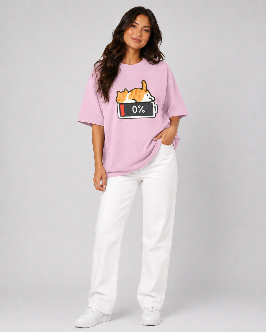 Low Battery Cat T-shirt - Women