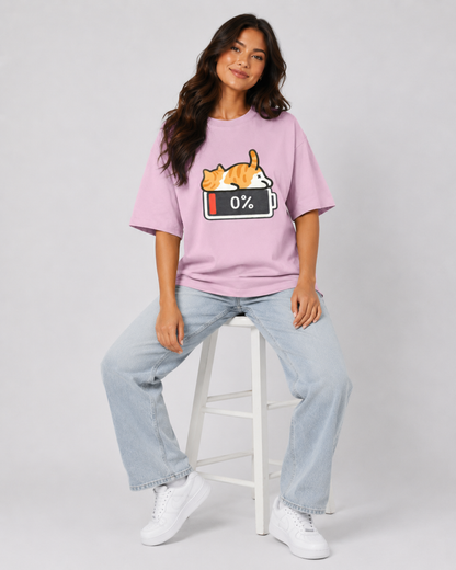 Low Battery Cat T-shirt - Women