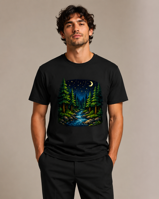 Midnight Forest T shirt - Unisex Classic Crew T-Shirt