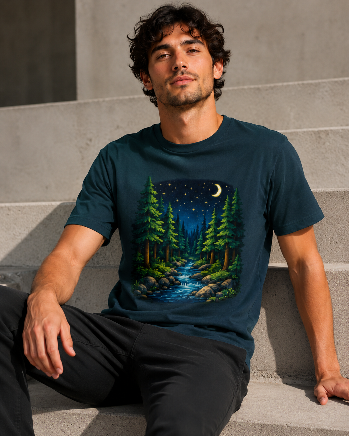 Midnight Forest T shirt - Unisex Classic Crew T-Shirt