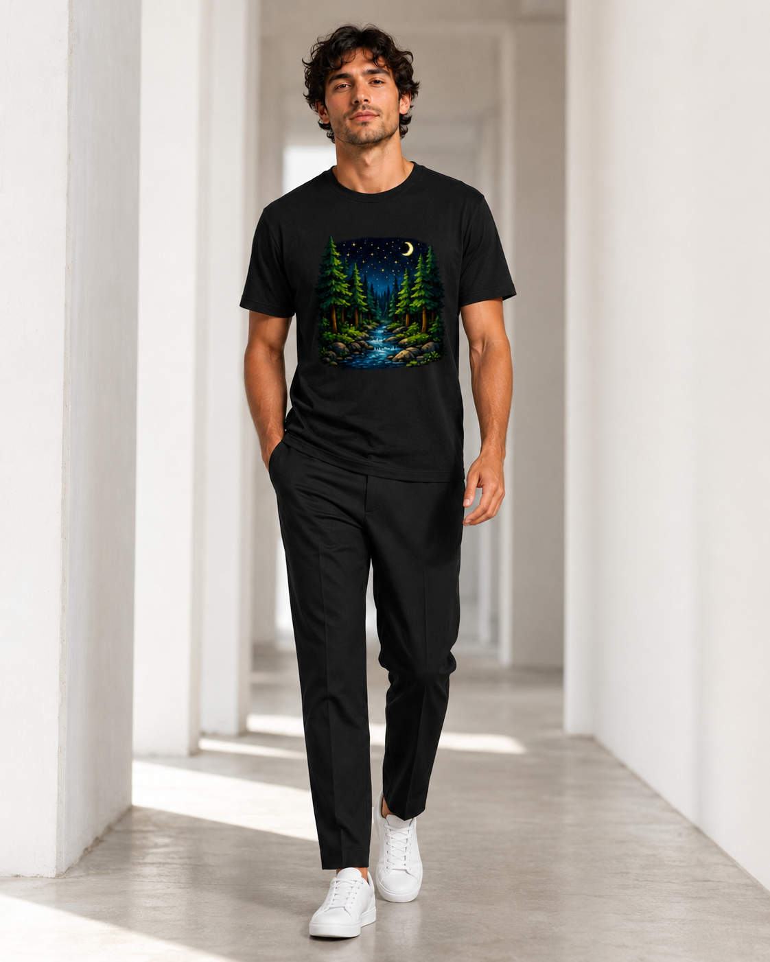 Midnight Forest T shirt - Unisex Classic Crew T-Shirt