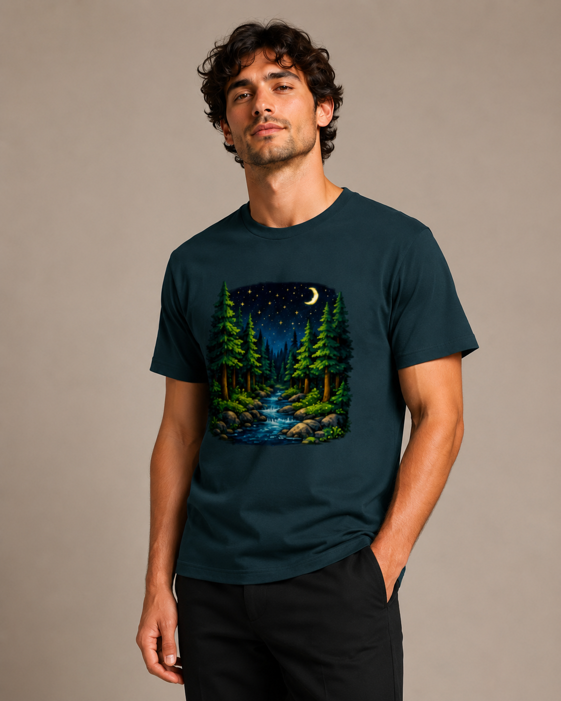 Midnight Forest T shirt - Unisex Classic Crew T-Shirt