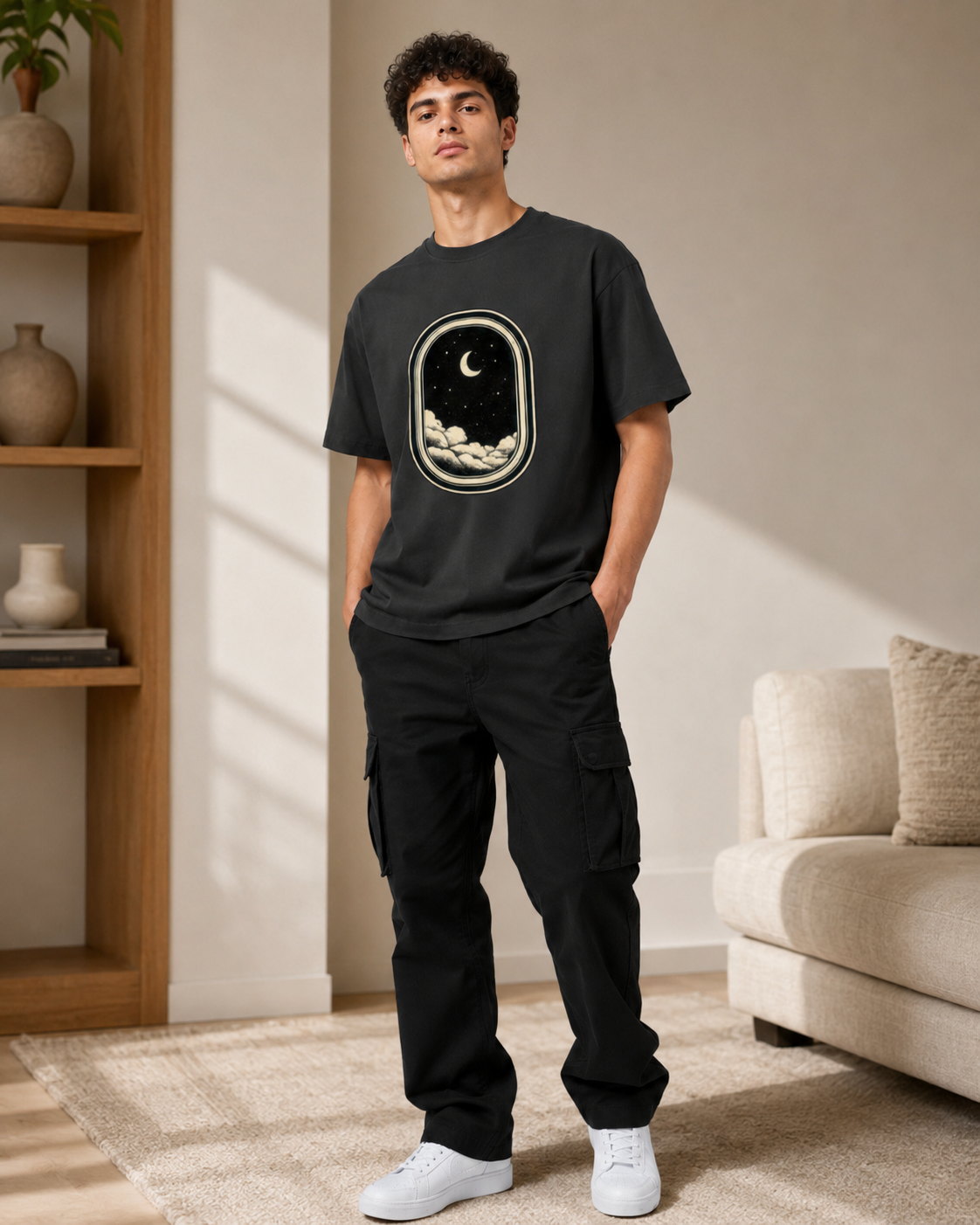 Midnight Window T-shirt- Unisex Classic Crew T-Shirt
