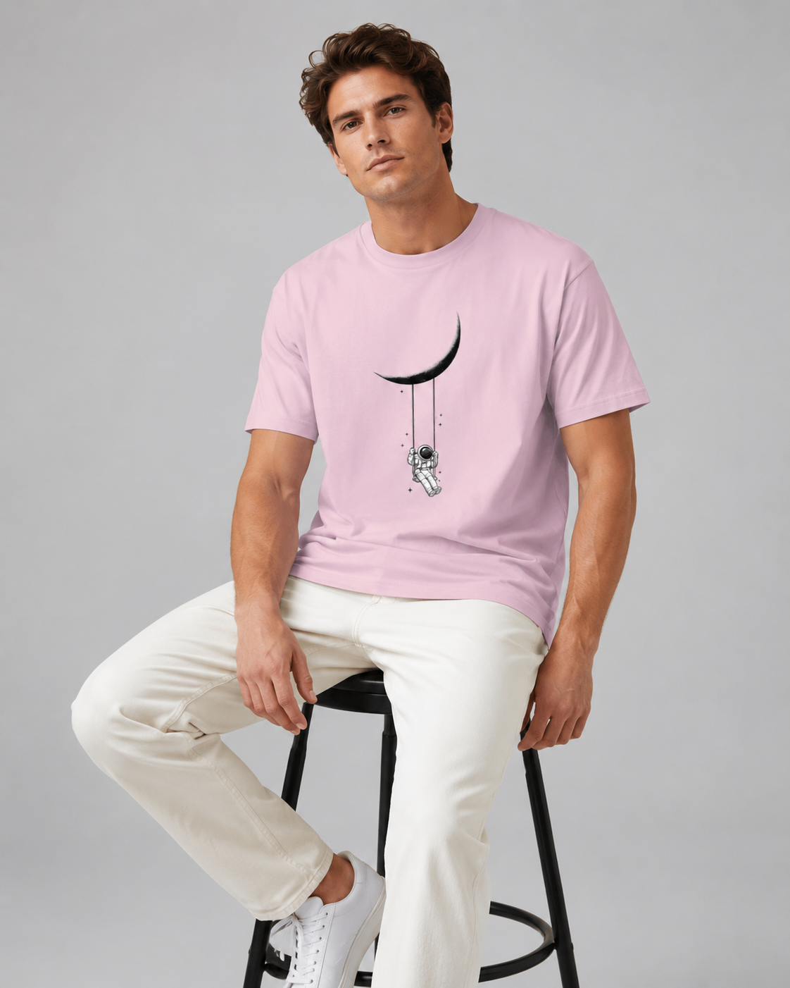 Moon Drift Graphic Tee-Unisex Classic Crew T-Shirt