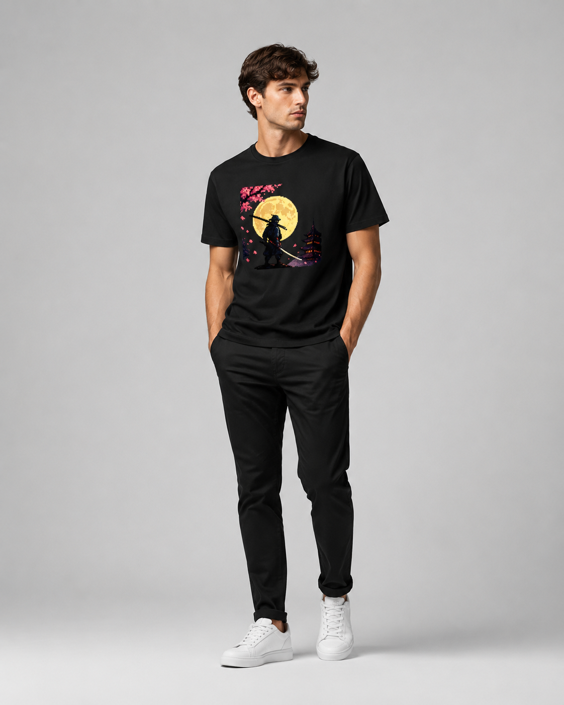 Moonlit Samurai T-shirt - Unisex Classic Crew T-Shirt