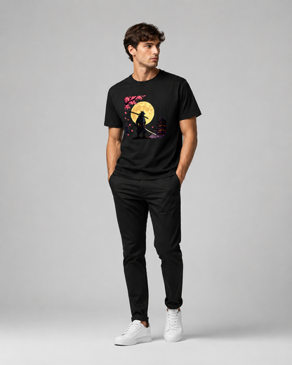Moonlit Samurai T-shirt - Unisex Classic Crew T-Shirt