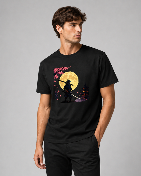 Moonlit Samurai T-shirt - Unisex Classic Crew T-Shirt
