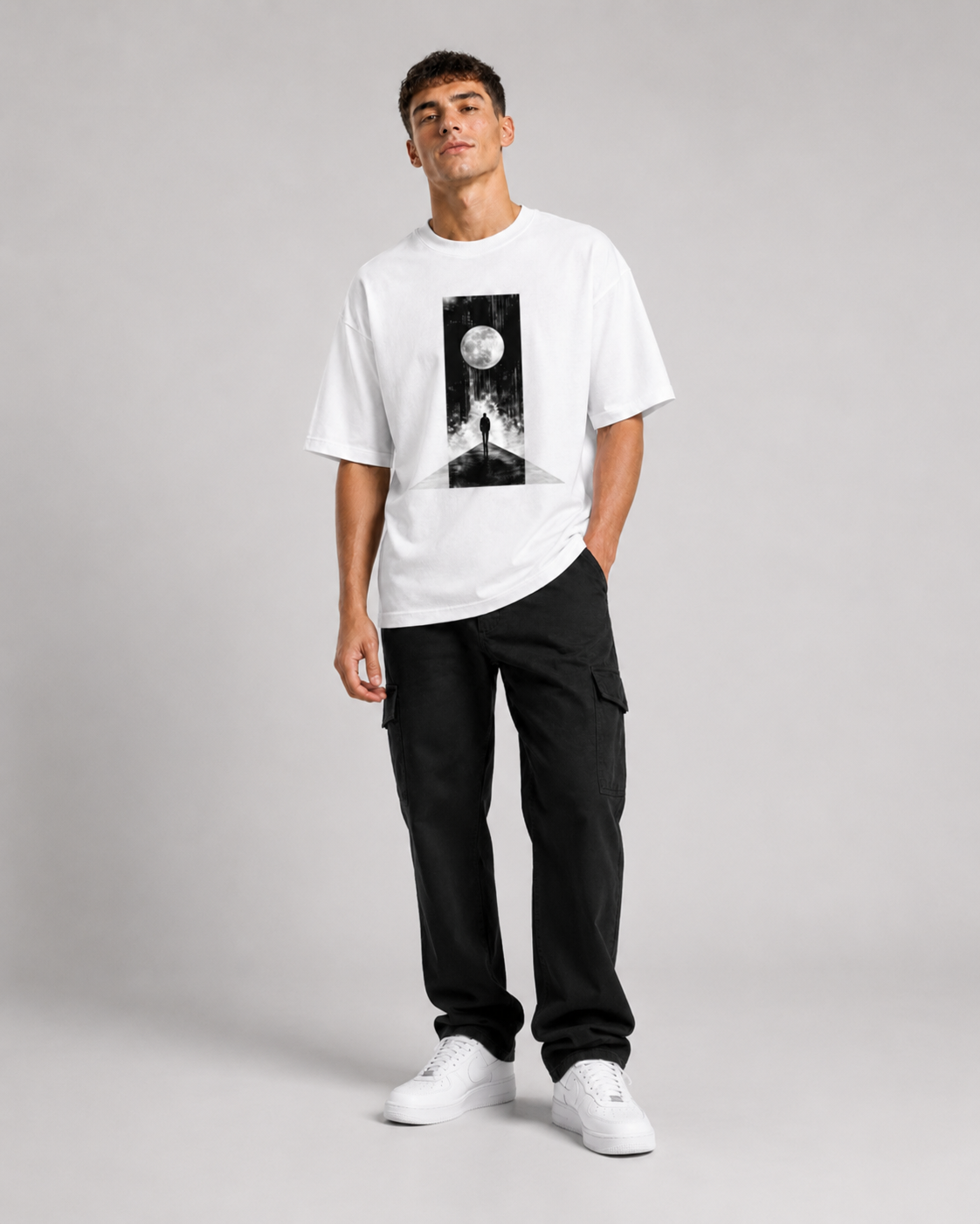 Moonlit Silence T-shirt - Unisex Classic Crew T-Shirt