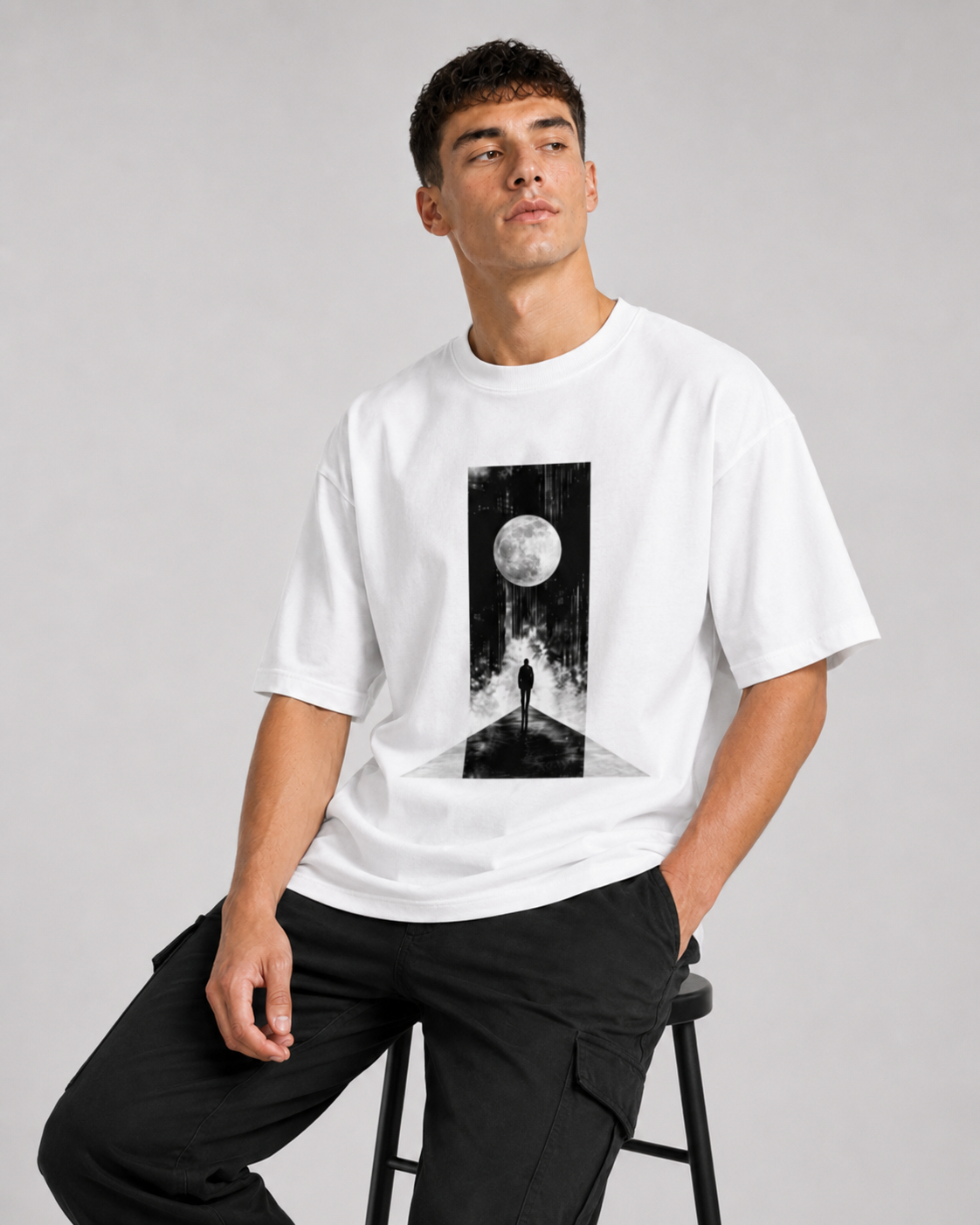 Moonlit Silence T-shirt - Unisex Classic Crew T-Shirt