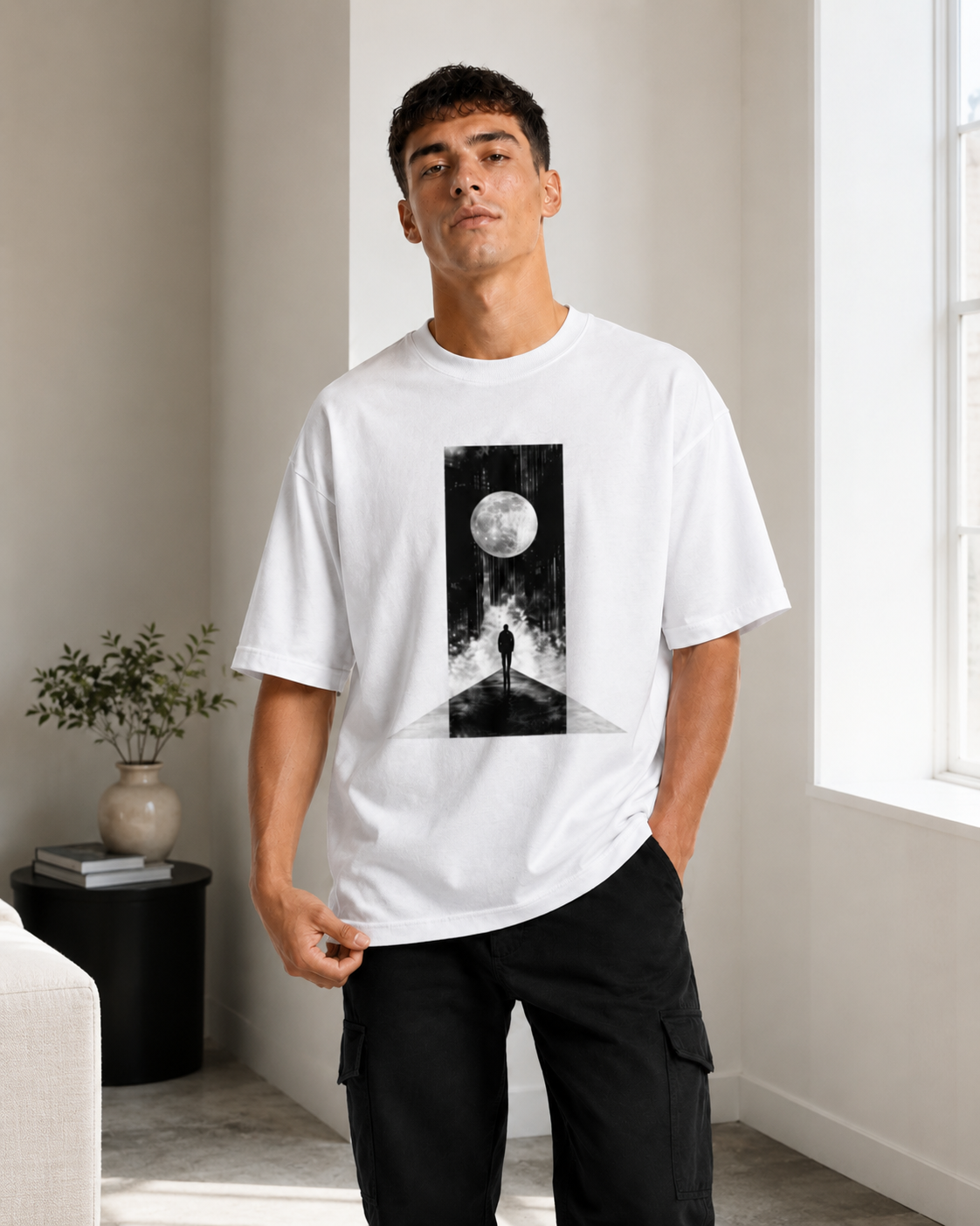 Moonlit Silence T-shirt - Unisex Classic Crew T-Shirt