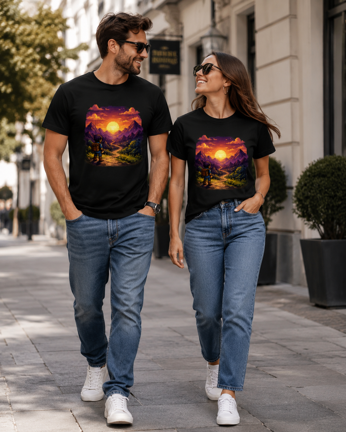 Pixel Journey T shirt- Unisex Classic Crew T-Shirt