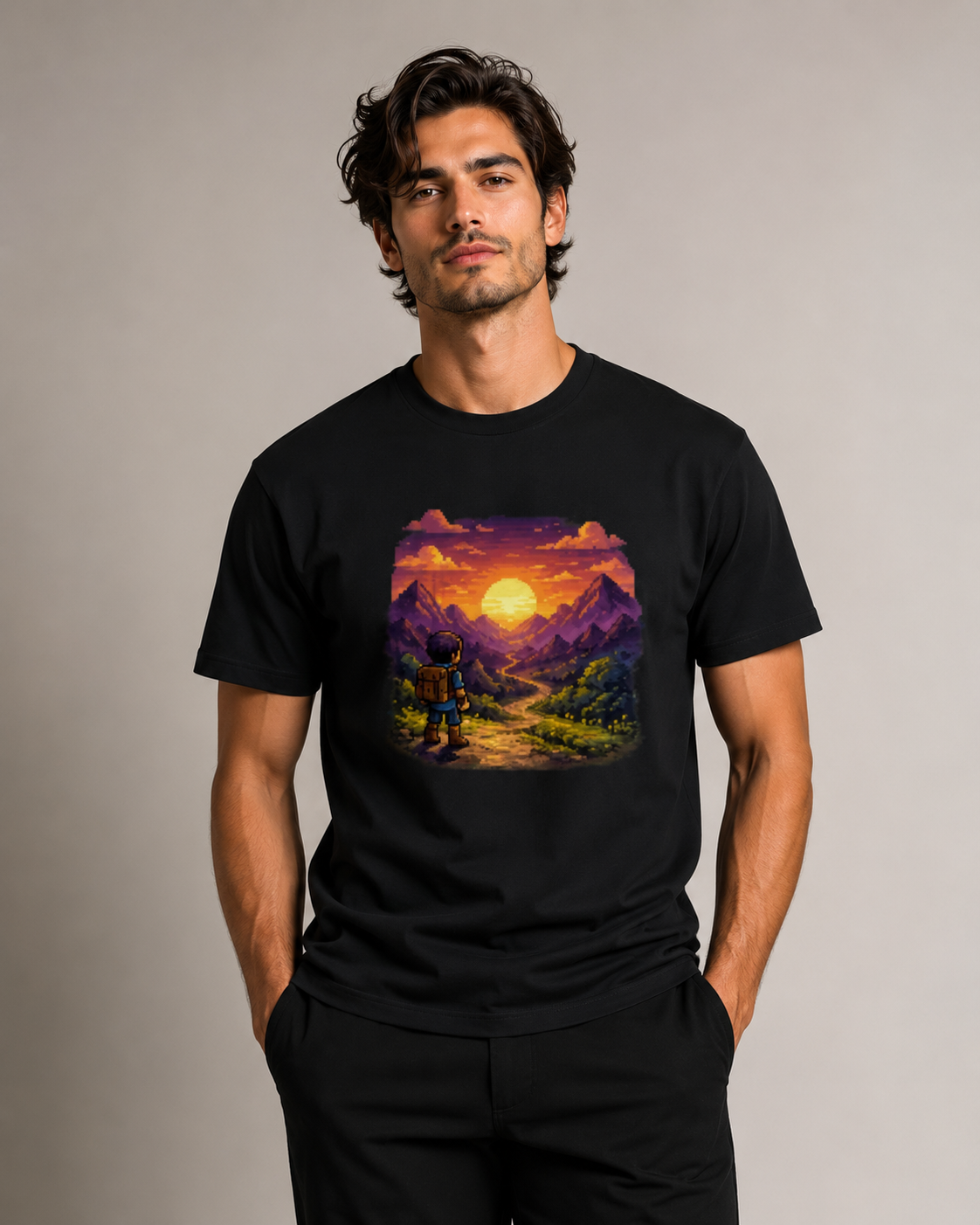 Pixel Journey T shirt- Unisex Classic Crew T-Shirt