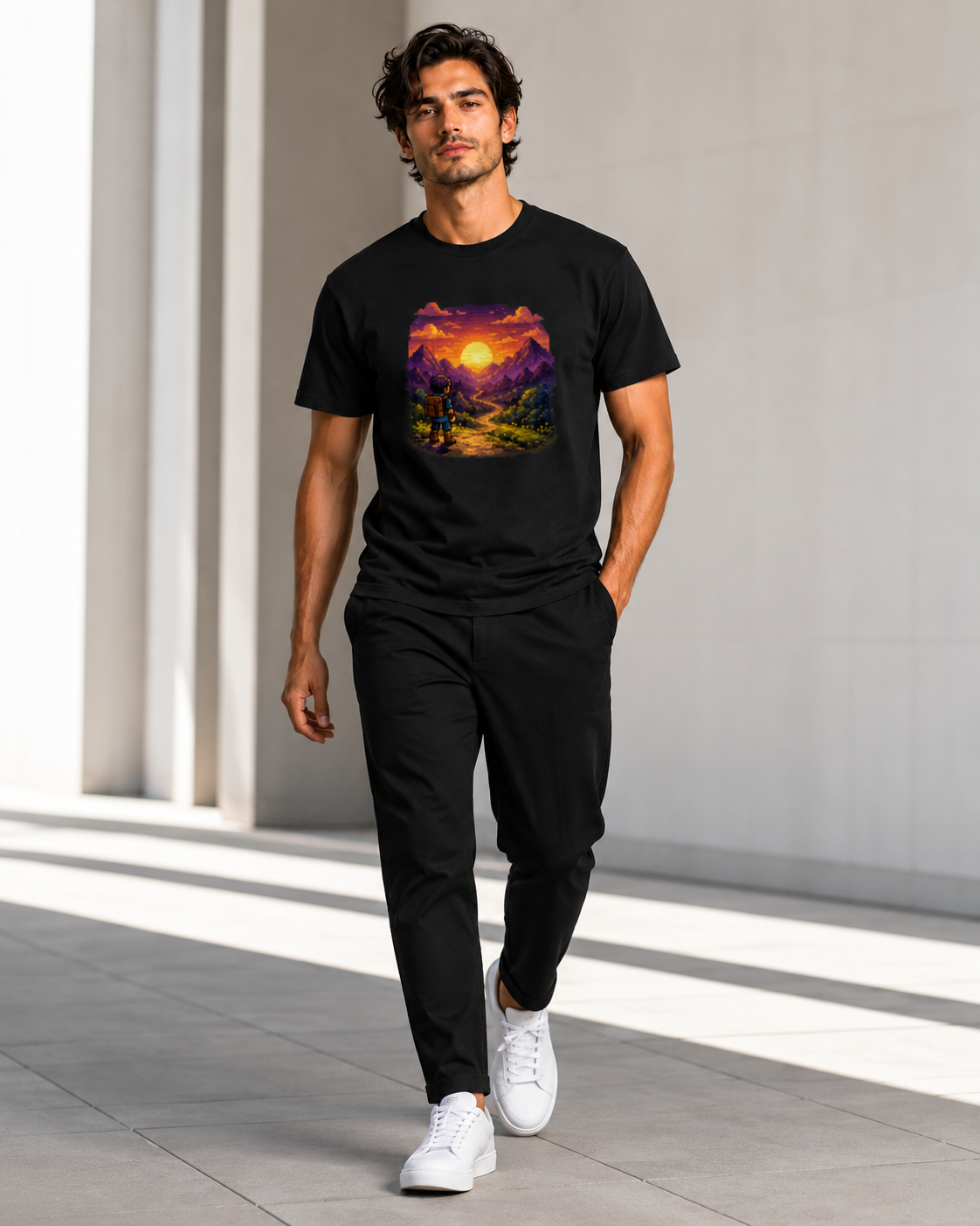Pixel Journey T shirt- Unisex Classic Crew T-Shirt