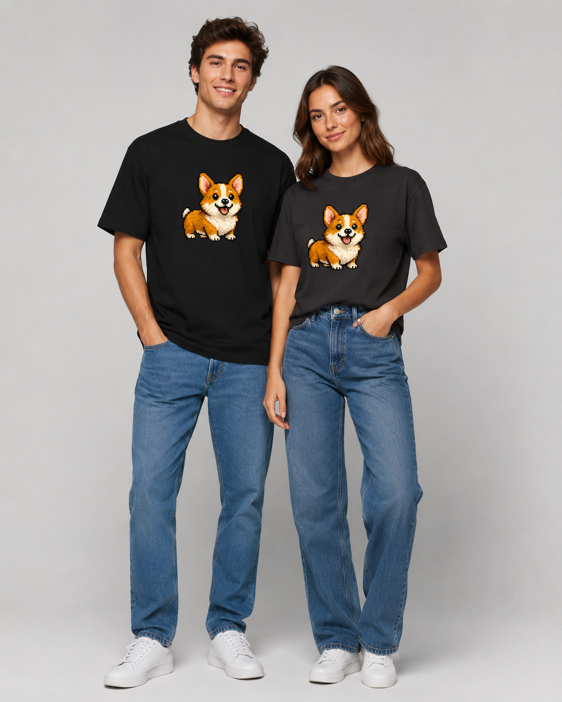 Pixel Puppy T-shirt- Unisex Classic Crew T-Shirt