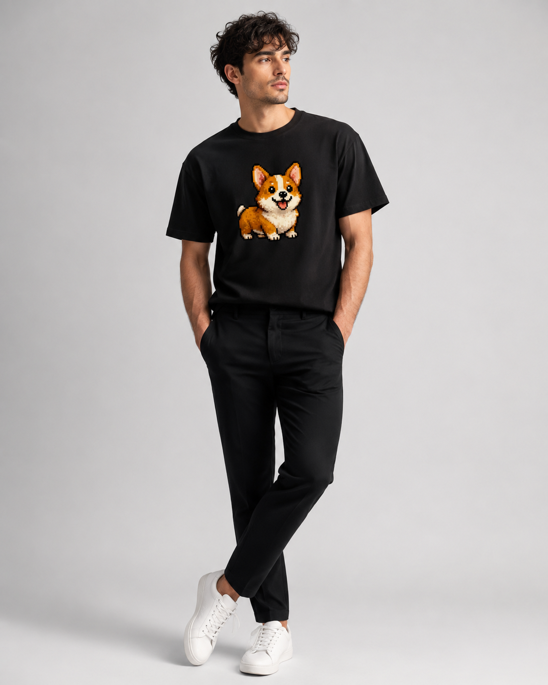 Pixel Puppy T-shirt- Unisex Classic Crew T-Shirt