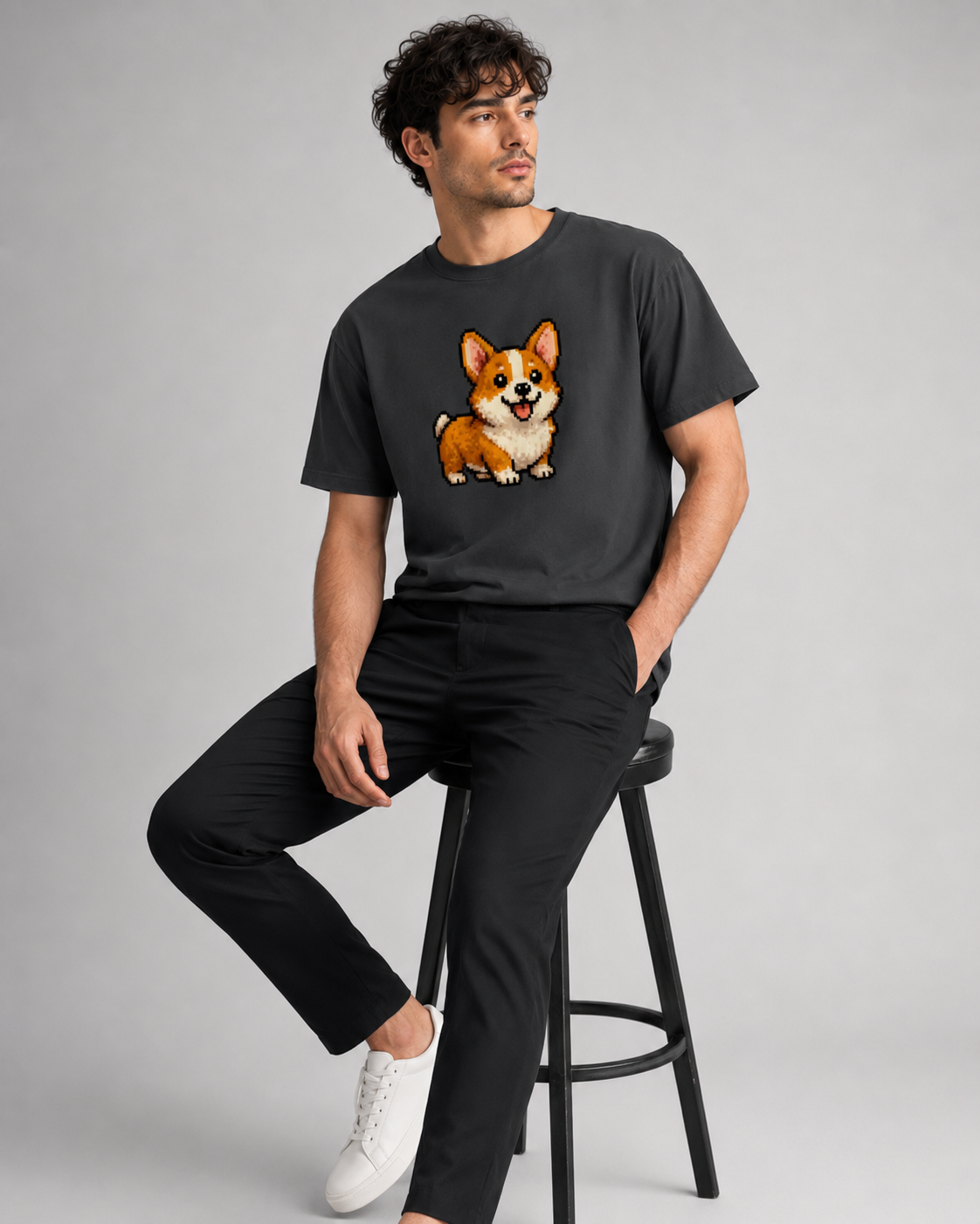 Pixel Puppy T-shirt- Unisex Classic Crew T-Shirt