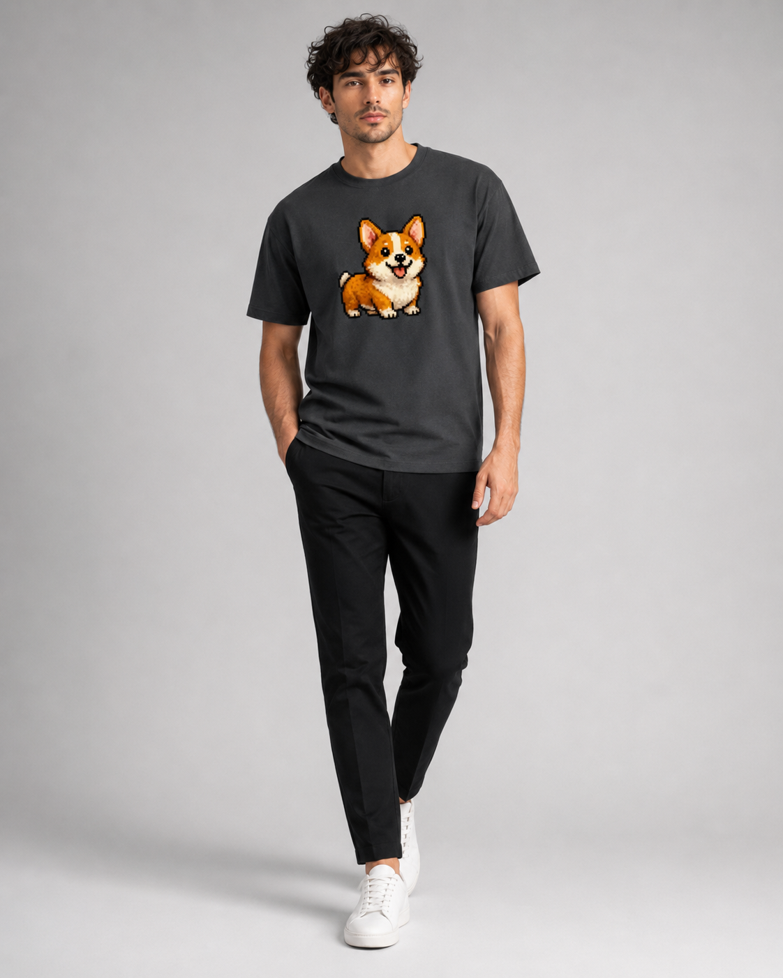 Pixel Puppy T-shirt- Unisex Classic Crew T-Shirt