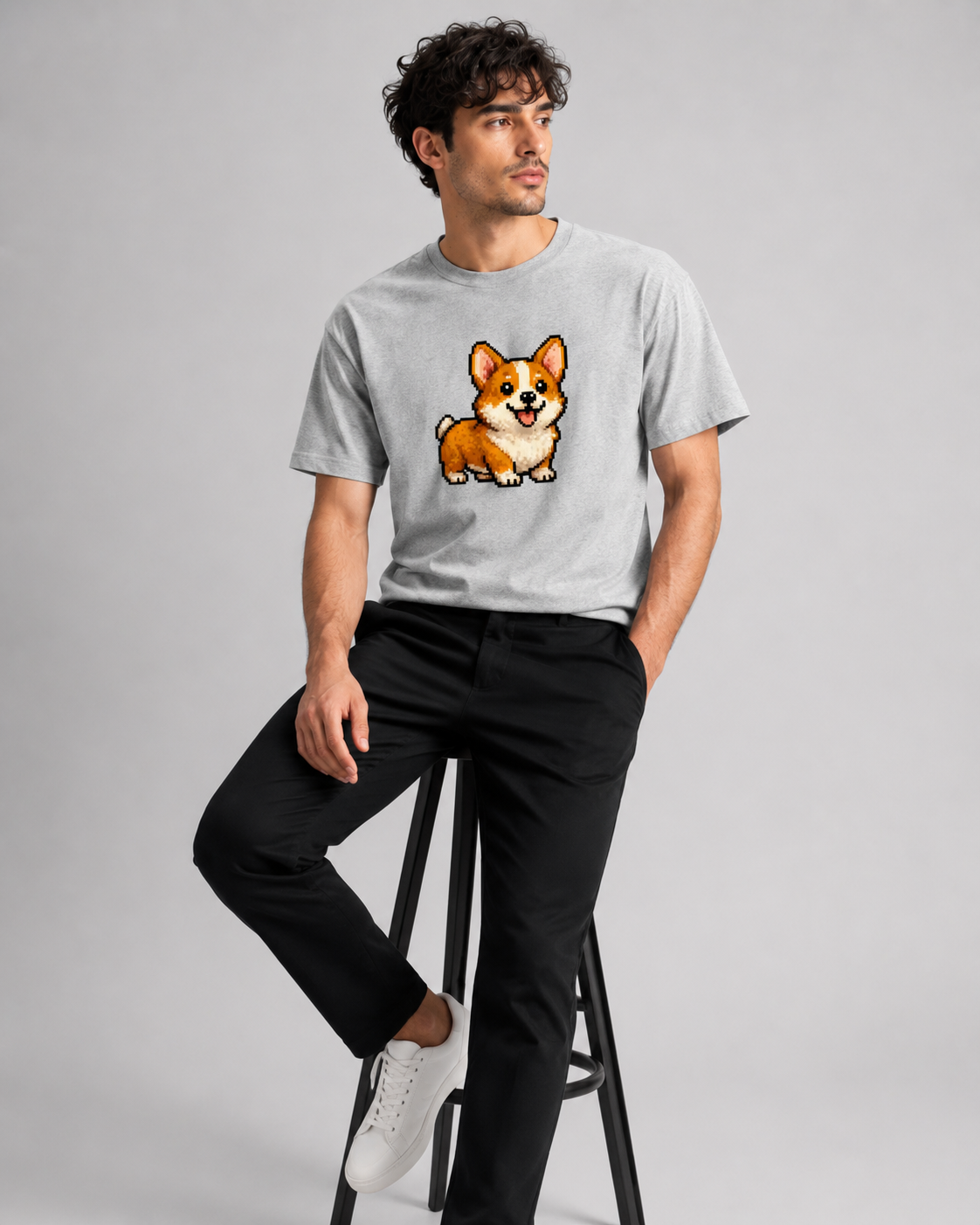 Pixel Puppy T-shirt- Unisex Classic Crew T-Shirt