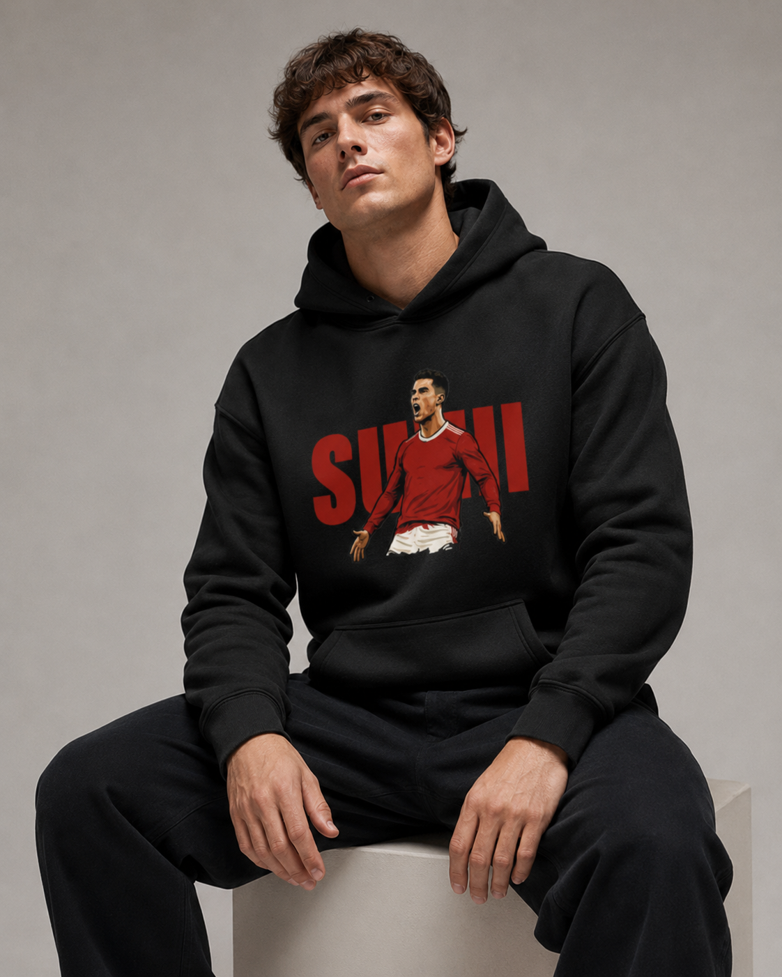 Suiiiii Statement Hoodie Black